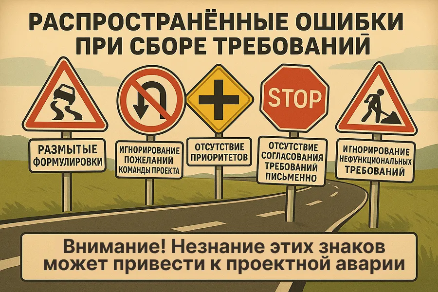 Распространённые ошибки при сборе требований